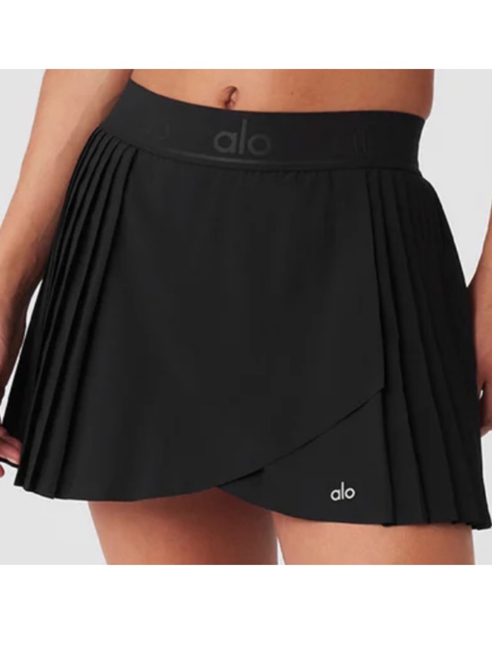 Alo Yoga Black Aces Pleated Tennis Pickleball Skirt / Skort – Size M
